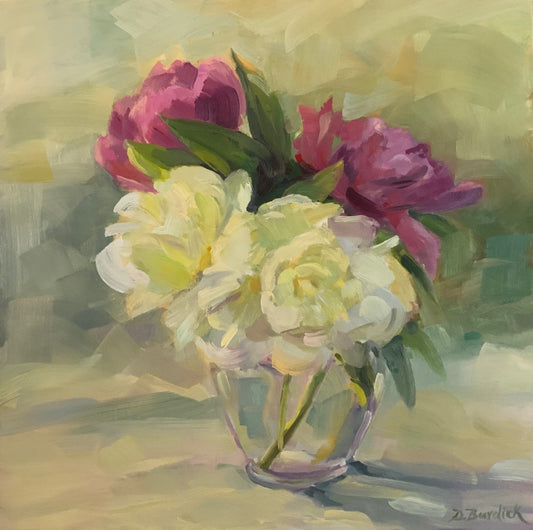 Peony Bouquet , 12 x 12 x 1/8, Oil Painting, unframed