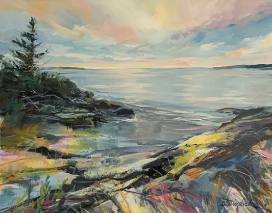 Coastal Maine, 11 3/4 x 17, acrylic painting