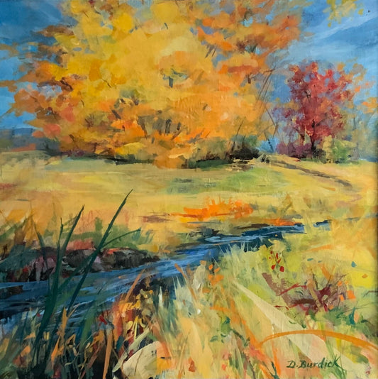 Autumn Landscape, 12 x 12 x 1/8, Acrylic, framed