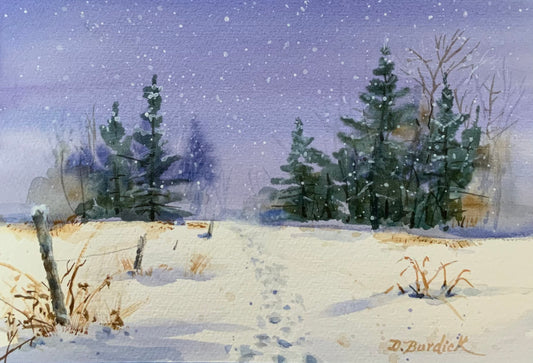 Winter Landscape, Laser Print, Matted 8 x 10, unframed